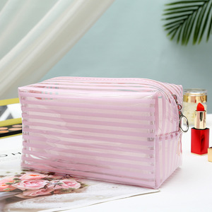 Bolsa <span class=keywords><strong>de</strong></span> Maquillaje Personalizada <span class=keywords><strong>de</strong></span> PVC Transparente con Cierre Grande, Impermeable, para Viajes y Promociones - Product Image 1