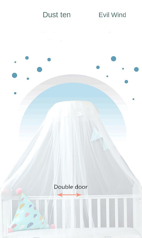 Baby Crib Mosquito Net Children Baby Full Cover Adjustable Clip with Bracket Court Dome Foldable Mosquito Net Yarn Cover