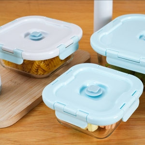 Nhà cung cấp cao cấp chất lượng cao Borosilicate thủy tinh thực phẩm <span class=keywords><strong>container</strong></span> Bộ nhà bếp thực phẩm lưu trữ thủy tinh ăn trưa Box Set - Product Image 1