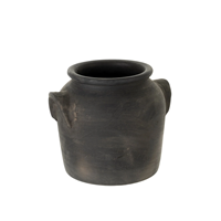 Grand pot de fleurs décoratif vintage en terre cuite, fait main, sculpté à la main, pour jardin, avec trou de drainage, écologique, durable, autoportant