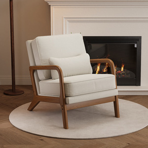 Poltrona Singola in Legno Massello, Stile Nordico Moderno e Semplice, per Camera da Letto, Balcone, Soggiorno, Appartamenti Piccoli, Popolare su Internet - Product Image 6