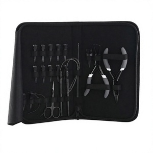 Custom Logo Stainless Steel Hair Extension Pliers Tool Kit with Sectioning Clips and Finger Scissors for Hair <b>Beads</b> Removal - Product Image 1