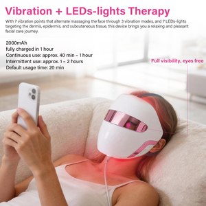 Maschera LED a 7 Colori - Dispositivo di Bellezza Facciale con Massaggio Vibrante su Tutto il Viso, Visibilità Completa e Lunga Durata della Batteria - Product Image 5