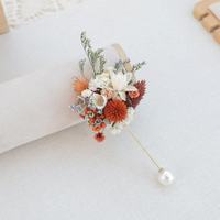 Korsase Pergelangan Tangan Rumput Pampas Kering Grosir, Dapat Dikustomisasi untuk Hadiah Pernikahan, Pengiring Pengantin, dan Pengiring Pria