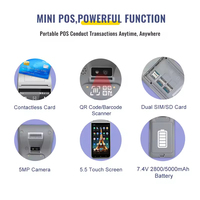 Multifunción portátil 5,5 pulgadas pantalla táctil 4G Wifi Bluetooth Nfc impresora Cámara huella digital Terminal sistema portátil Pos