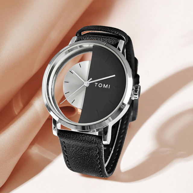 TOMI T080 Quartz Watch Leather Band Alloy Case Hollow Design High Quality Wholesale Wristwatch Fashionable Unisex Sport Watches