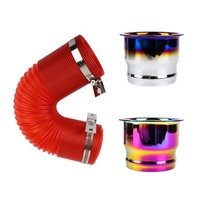 Tuyau d'admission d'air flexible en aluminium universel 76mm 3 "pour voiture Tube en PVC Tuyau télescopique d'entrée de conduit de refroidissement d'air pour moteur