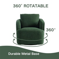 Fauteuil pivotant rembourré Boucle, confortable, rond, individuel, type club, pivotant à 360 degrés, pour salon