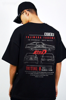 T-shirt imprimé tendance Initial D JDM Vibe, graphique surdimensionné, manches courtes, AE86, col rond, dessin animé 3D, décontracté, été, blanc, tricoté pour homme