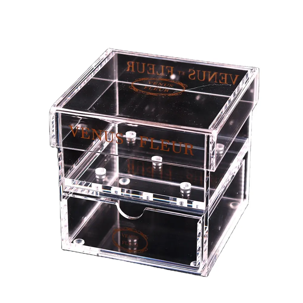 الأكثر مبيعًا صندوق مكعبات تخزين مربع مخصص أكريليك حلوى صغيرة لصالح زخرفة التخزين مع غطاء