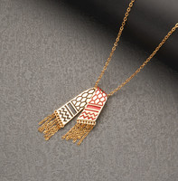 Vente chaude En Acier Inoxydable Palestine Drapeau Colliers Femmes Mode Brillant Diamant Chaîne Charme Palestinien Écharpe Keffiyeh Collier