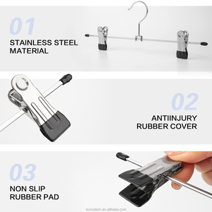 Cintres pour pantalons pour jeans Pince pour porte-pantalons Cintres pour jupes réglables peu encombrants Cintres pour pantalons avec clips - Product Image 3