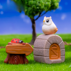 En gros <span class=keywords><strong>Mousse</strong></span> Micro Paysage Creative Forêt Magique Hibou Arbre Marque Jardinage Aménagement Paysager Accessoires Mini Ornement - Product Image 5