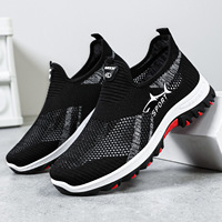Chaussures de sport décontractées respirantes à semelle souple en maille tricotée pour hommes grandes tailles, modèle été, de la marque Shark