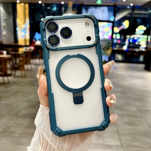 Funda Magnética Metálica Resistente a Impactos para <span class=keywords><strong>iPhone</strong></span> 17 Air 16 15 <span class=keywords><strong>14</strong></span> <span class=keywords><strong>13</strong></span> 12 <span class=keywords><strong>Pro</strong></span> <span class=keywords><strong>Max</strong></span> Plus con Anillo Protector de Cámara <span class=keywords><strong>y</strong></span> Cubierta de Armadura - Product Image 4