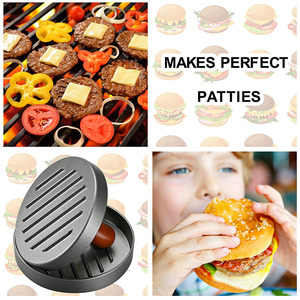 Envío Rápido: Prensa para Hamburguesas de Acero Inoxidable Antiadherente con Mango de Madera y Caja, Accesorios para Barbacoa - Product Image 4