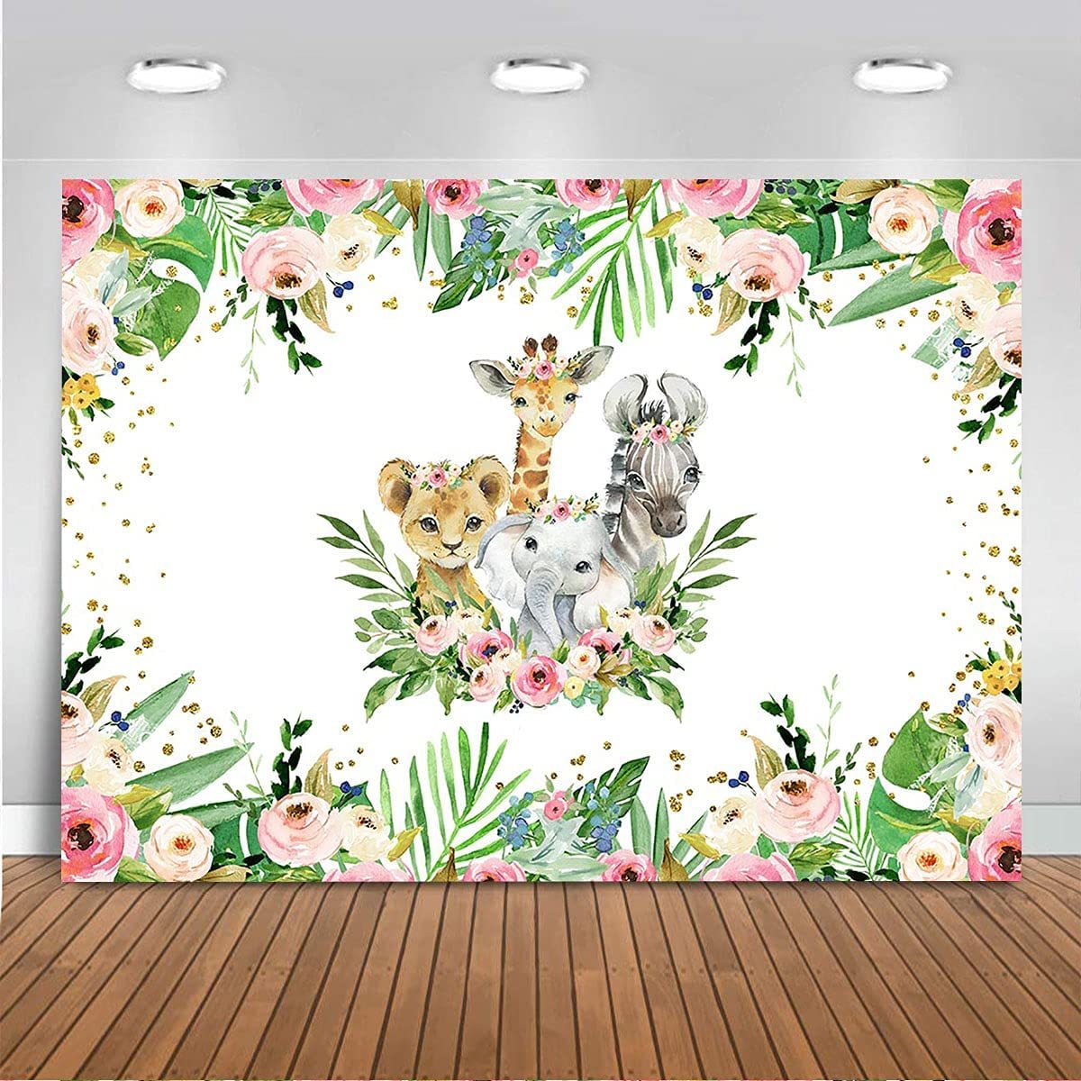 Buy AOFOTO 5x3ft Cartoon Safari Anials Backdrop Happy Birthday...
