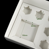 Boîte d'emballage en papier portable à 6 cavités pour desserts, pâtisseries, muffins et cupcakes, avec couvercle en PET, idéale pour les fêtes, les boulangeries, la restauration et les plats à emporter