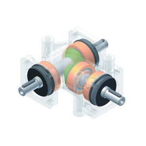90-degree right-angle converter reducer manufacturer, aluminum alloy housing, small reducer, right-angle bevel <b>gear</b> steering box - Product Image 1