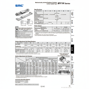 Piezas neumáticas articuladas mecánicamente de cilindro sin vástago de SMC Pneumatics - Product Image 1