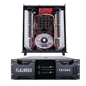 FLALWREO Professional FA1800 Amplificador de potencia de 2 canales de 1800W con carcasa de metal de impedancia de 4Ω y 8Ω para uso en escenario pasivo - Product Image 5