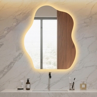 Miroir intelligent créatif en forme de nuage, lampe murale sans perforation pour la maison, éclairage HD anti-explosion, forme spéciale pour salle de bain
