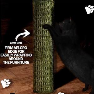 แผ่นรองข่วนแมวแบบมินิมอล รูปทรงสี่เหลี่ยมผืนผ้า ทำจากใยไซซอล สีขาวอมเทา สีเขียว เหมาะสำหรับห้องนั่งเล่น ห้องนอน ห้องทำงาน ห้องน้ำ ทนทานต่อการข่วน - Product Image 2