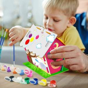 Premium Diy Birdhouse Kit Voor Kinderen Om Eenvoudig Te Bouwen Om Kinderen Hangende Houten Vogelhuisje Te Maken Beginnend Houtbewerkingsset En Verf - Product Image 2