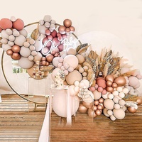 Kit de guirlandes de ballons pour décoration de fête, comprenant des ballons double rose, abricot, bois de rose et or rose chromé