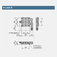 Plateforme de déplacement manuelle LX60-R axe X 60*60mm, scène linéaire, réglage fin, table coulissante