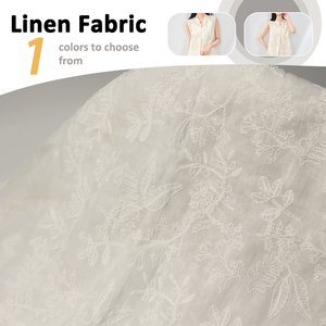 Tissu de broderie personnalisé élégant 100% tissu de broderie Ramie pour vêtement Textile de maison - Product Image 2