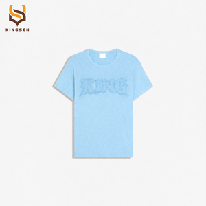 Men Summer Casual Ribbed Knit T-Shirt <b>Vintage</b> Streetwear Slim Fit Short Sleeve <b>Graphic</b> Letter Embroidery Custom Logo <b>Tee</b> - Product Image 4