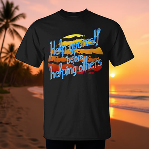 Camiseta Summer Sunset: Ayuda a ti mismo antes de ayudar a los demás, diseño motivacional - Product Image 3