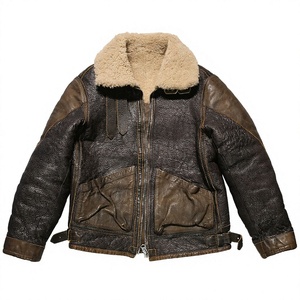 Chaqueta Bomber con Capucha para Hombre, Marca Motto, de Cuero Genuino con Forro de Sherpa, Cierre de Cremallera, Resistente al Viento, Ropa de Invierno - Product Image 3