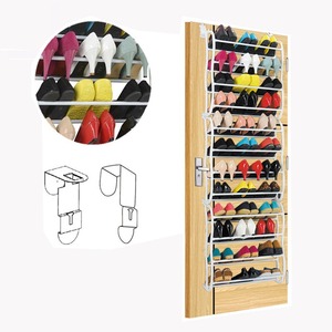 Over Door <b>Shoe</b> <b>Rack</b> Multi Layer <b>Storage</b> Organizer White And Black Wall Mounted Type Behind The Door Space Saving - Product Image 1
