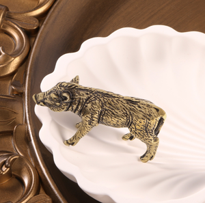 Grosir ornamen dekoratif kuningan padat babi hutan - Product Image 3