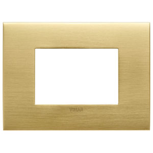 Plaque murale Vimar en laiton brossé 13,7x10,4 cm pour interrupteurs - Product Image 1