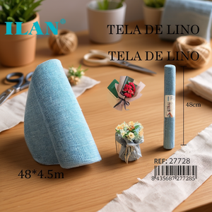 Tela di Lino Ilan 48x4,5m Blu per Artigianato e Imballaggio - Product Image 2