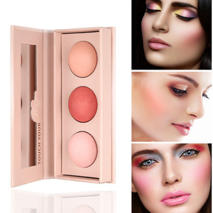 Lady Cosmetics <strong>Makeup</strong> Products 3 Color Baked Powder Pressed Pans Highlighter Palette Illuminating Highlighter Glow - Product Image 4
