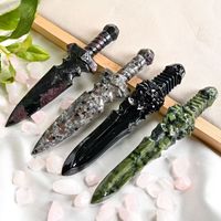 Épée et poignard en jade Xiuyan de haute qualité, en pierre de cristal naturelle, multi-matériaux, pour le Feng Shui