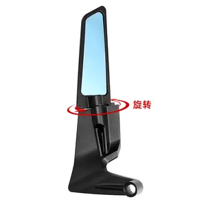 New Product Sports Motorcycle Blue Anti-glare Side Mirrors Motorbike Rotating Rear View Fixed Wing Mirrors