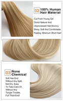 Extensiones de Cabello Humano Liso Remy Personalizadas de Fábrica con Punta Nano de 16 Pulgadas, Color Ceniza Cálido con Reflejos Decolorados, Anillo Nano, Doble Trama a Máquina