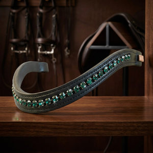 Gran oferta de alta calidad, banda para cejas de caballo de cuero negro o marrón Habana con relleno suave de vaca y piedras de cristales multicolores ostentosas - Product Image 1