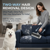 Brosse Anti-Poils Auto-Nettoyante avec Poignée Amovible en Matériau ABS Solide, Rouleau Réutilisable pour Chats et Chiens