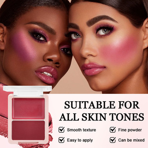 Etiqueta privada Labio Mejilla Doble uso Vegan Cruelty Free Blush Impermeable Contour Blush Crema de maquillaje Blush Two-Tone Blush Logotipo personalizado - Product Image 4