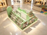 Kiosques en bois personnalisés pour jouets, gondoles tendance pour poupées, présentoirs LED, mobilier commercial pour jouets d'enfants pour centres commerciaux et boutiques avec tiroirs