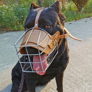 Museau de <span class=keywords><strong>chien</strong></span> en fer pour les races à grande bouche (Mastiff caucasien)-Motif solide et décoration de fourrure Anti-manger Protecteur - Product Image 4