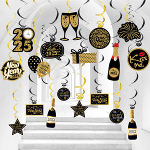 จี้ประดับแบบเกลียวสำหรับงานเลี้ยงปีใหม่2025ชุดตกแต่งบ้านจี้แบบเกลียวสำหรับจัดปาร์ตี้ค็อกเทล - Product Image 1