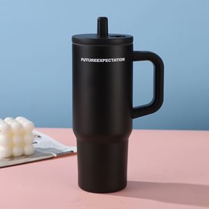 Stainless Steel Portable <b>Mug</b> 24oz Vacuum Insulated Travel Tumbler with Handle Straw Lid for <b>Car</b> - Product Image 2