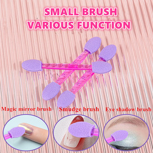 10pcs/Set Disposable Dual Sided Mirror Powder Brush Sponge Eyeshadow Applicator Professional Manicure <b>Nail</b> Art Tools <b>Kit</b> - Product Image 4